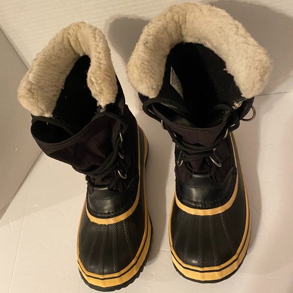 Sorel Winter Carnival Black Waterproof Rubber Duck Boots Size 6 - Picture 3 of 9